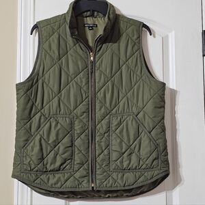 J. Crew Olive Green Quilted Puffer Vest